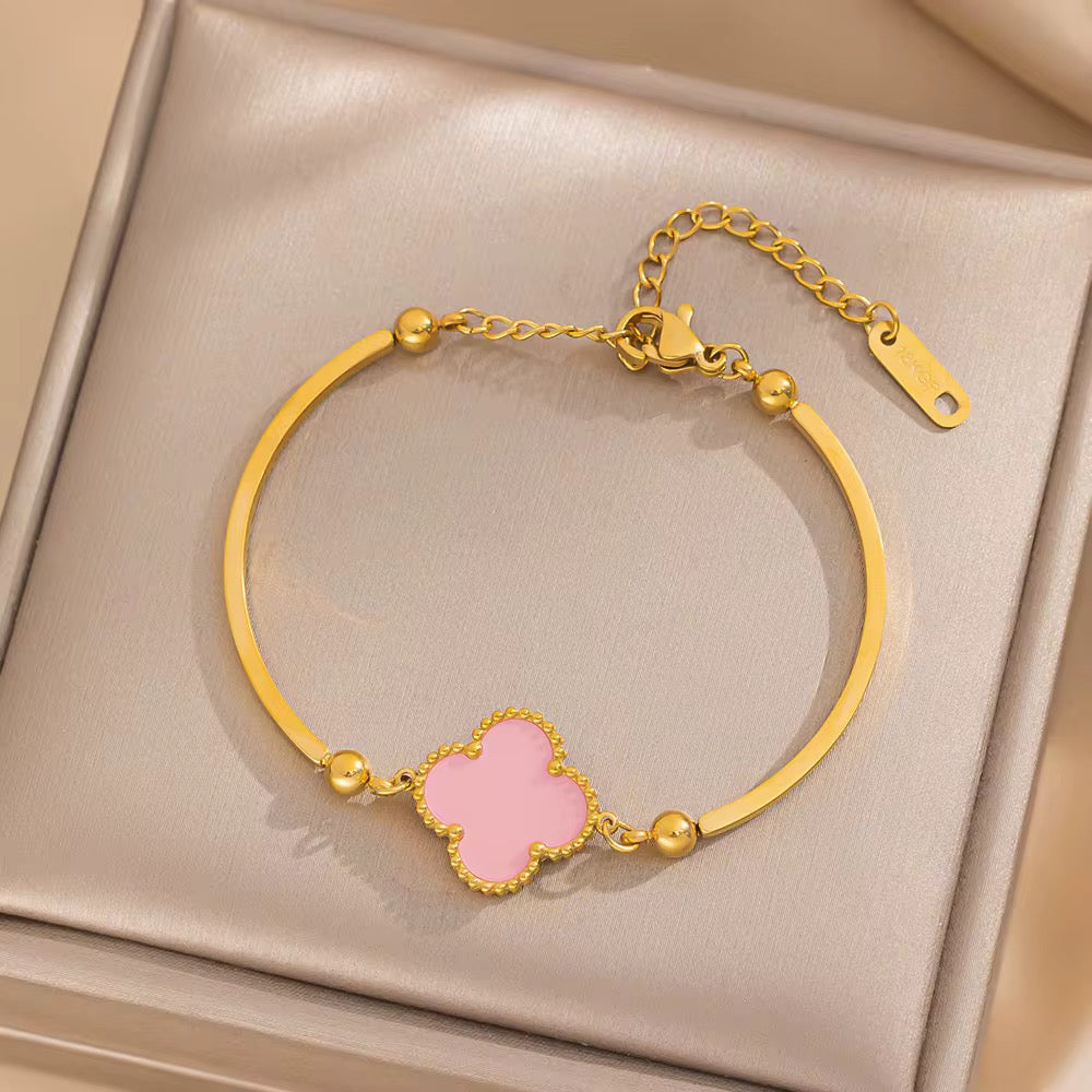 Pink Clover Bracelet