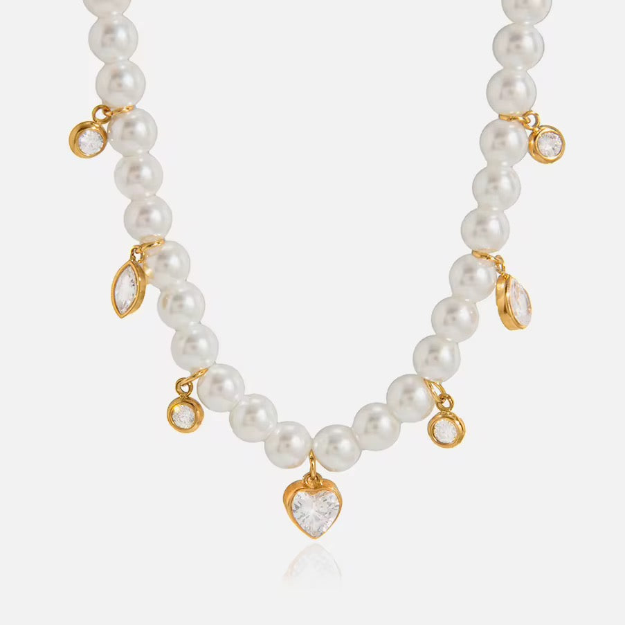 Amour Pearl Charm Necklace