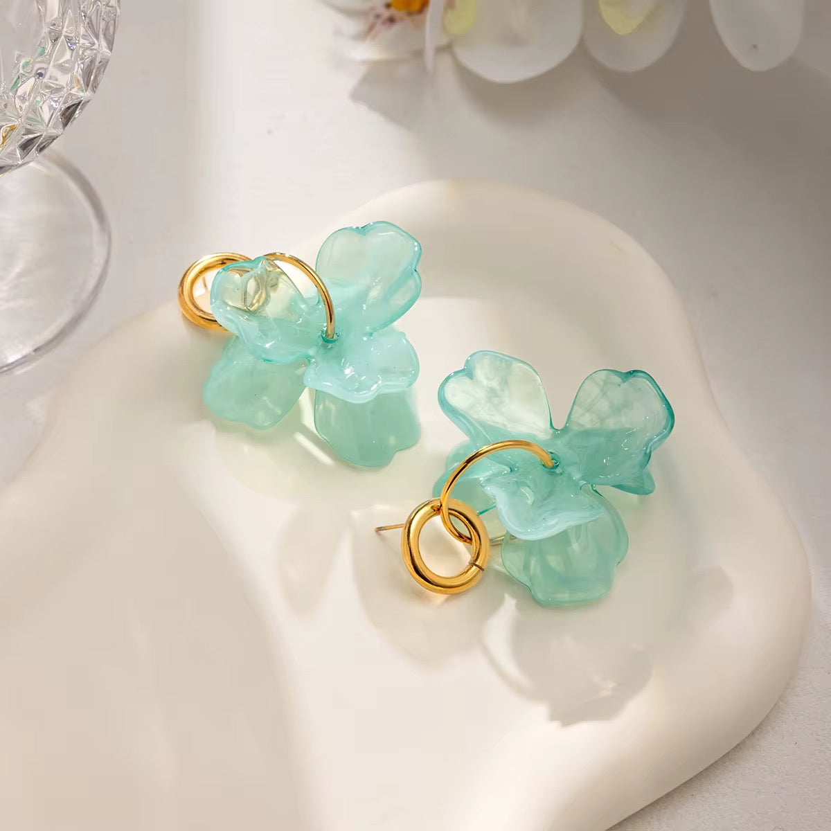Aqua Bloom Earrings