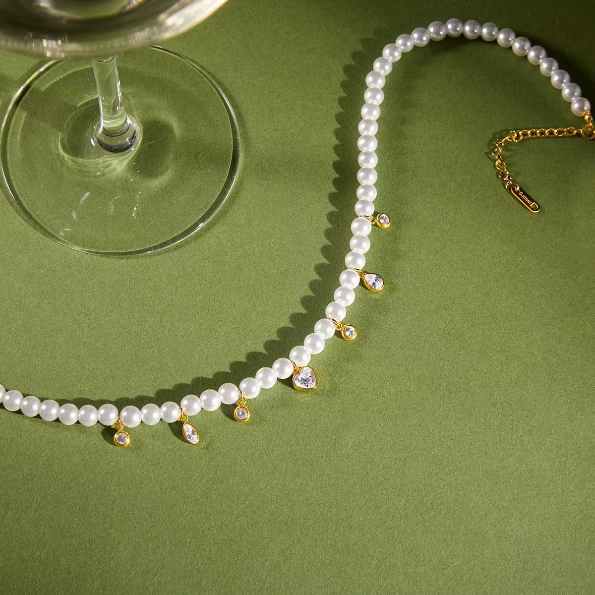 Amour Pearl Charm Necklace